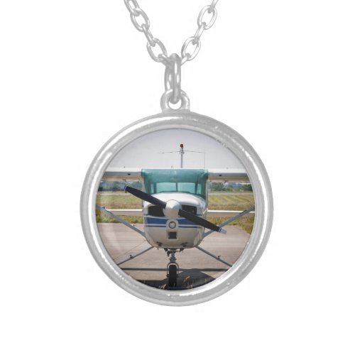 Cessna light aircraft silver plated necklace
