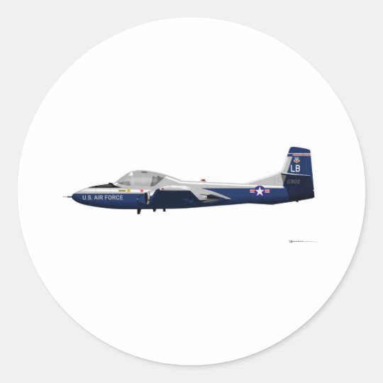 Cessna T-37 Dragonfly 68902 Classic Round Sticker