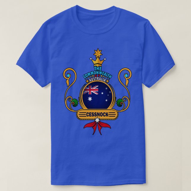 Cessnock city home Golden Australian Flag Souvenir T-Shirt (Design Front)