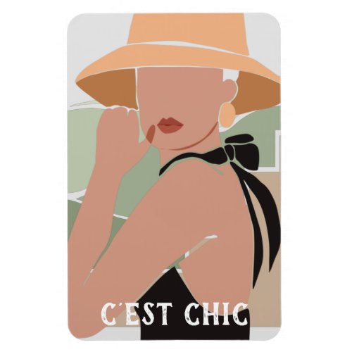 Cest Chic French Woman Flexible Photo Magnet