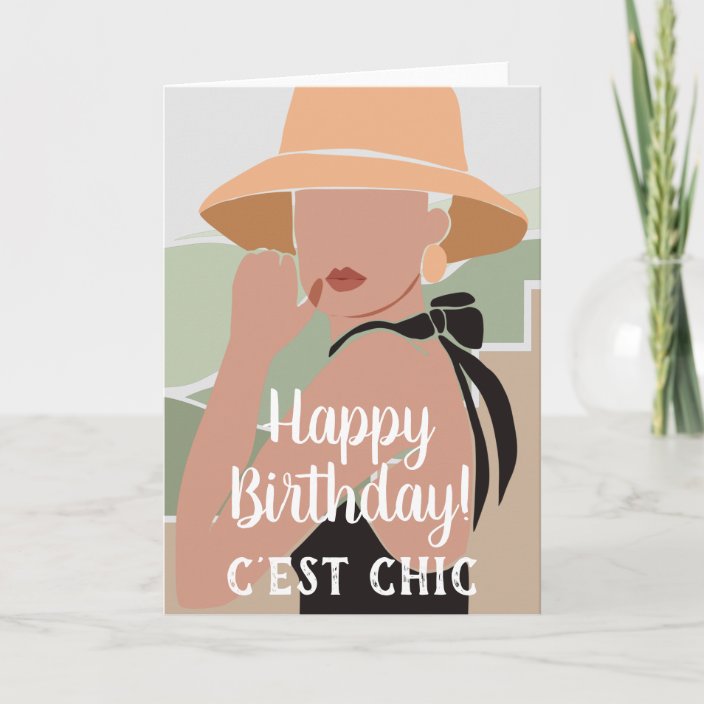 C'est Chic French Woman Happy Birthday Card | Zazzle.com