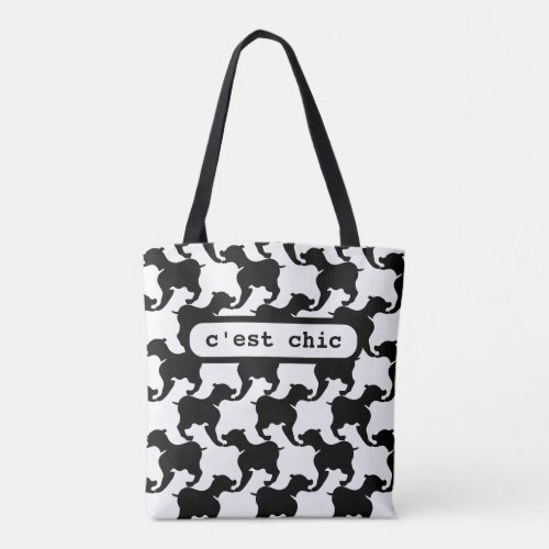 Cest Chic Paris Dogs Fashion Womens Tote Bag 2