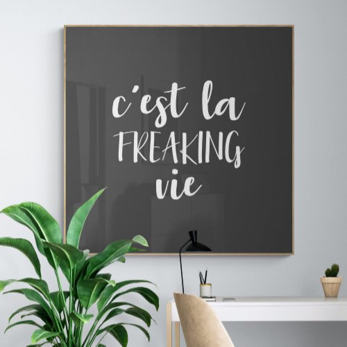Cest La Freaking Vie Funny French Quote Poster