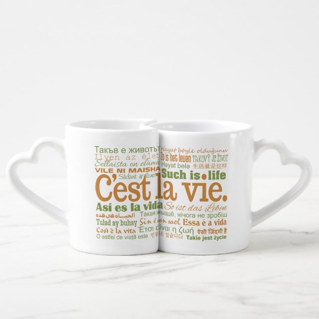 C'est La Vie couple's mugs (Back Nesting)
