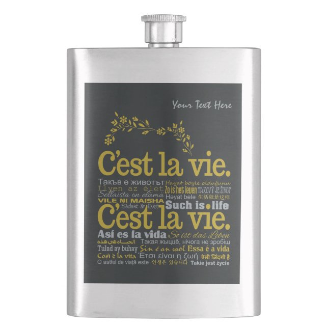 C'est La Vie custom flask (Front)