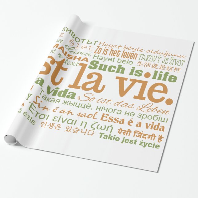 C'est La Vie custom wrapping paper (Unrolled)