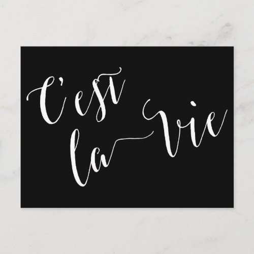 Cest la Vie French Calligraphy Postcard