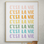 C'est La Vie | French Saying | Pastel Rainbow Text Poster<br><div class="desc">Enjoy life! C'est La Vie | French Saying | Pastel Rainbow Text Poster</div>
