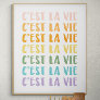 C'est La Vie | French Saying | Pastel Rainbow Text Poster