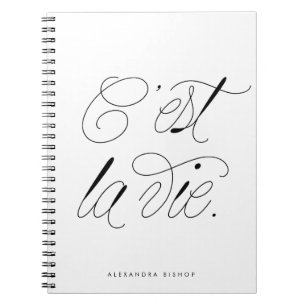 C'est La Vie Modern Script Personalized Notebook