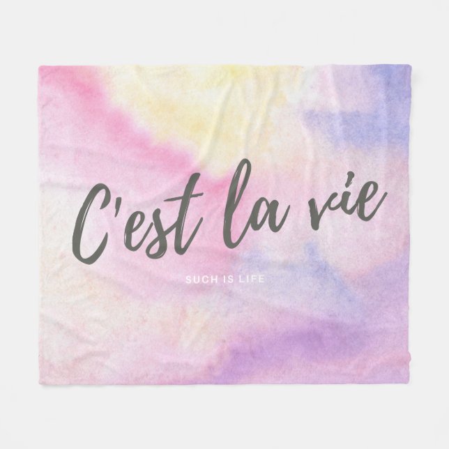 Cest La Vie "Such is Life" French Saying Fleece Blanket (Front (Horizontal))