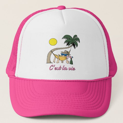 Cest La Vie _ Such Is Life Funny Hammock Cartoon Trucker Hat