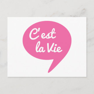 C'est la vie, "that's life" french word art, text postcard