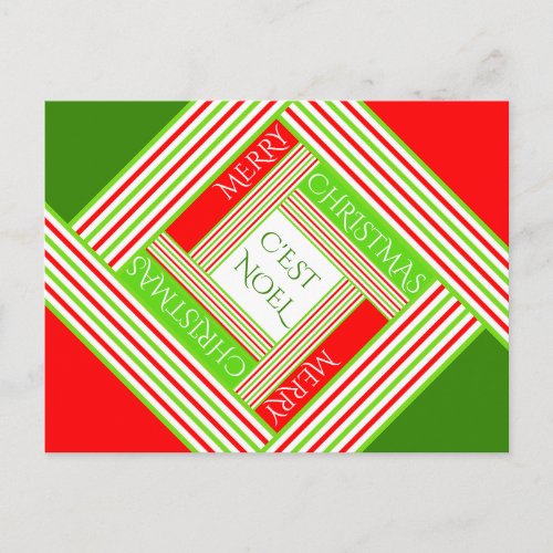 Cest Noel  Merry Christmas Holiday Postcard