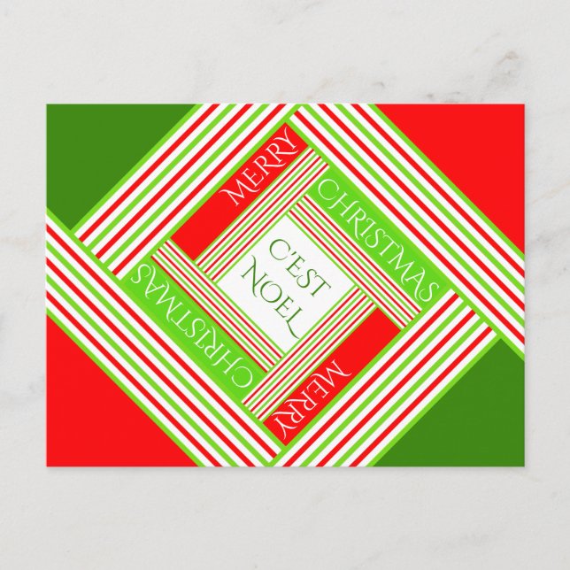 C'est Noel / Merry Christmas Holiday Postcard (Front)