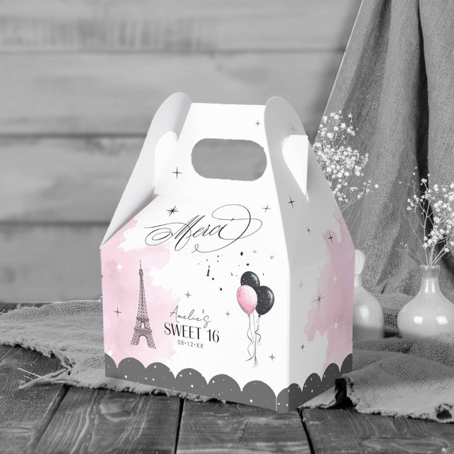 C'est si Bon Parisian Sweet 16 Thank You ID1162 Favor Boxes (Creator Uploaded)
