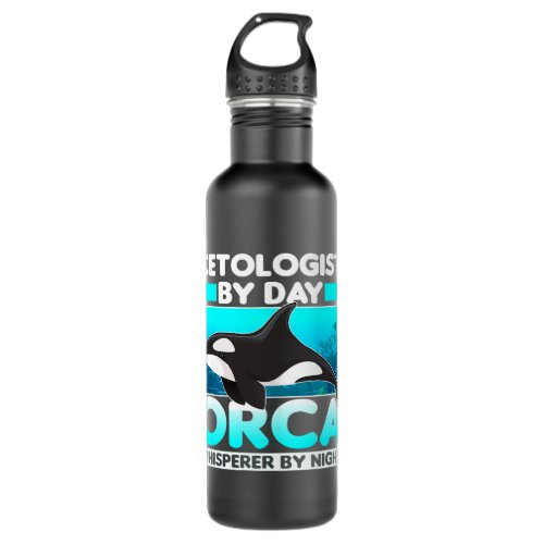Cetologist Whale Marine Biology Cetology Marine Bi Stainless Steel Water Bottle