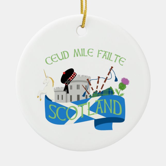Ceud Mile Failte Ceramic Ornament (Front)