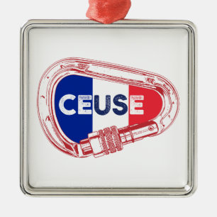 Ceuse France Rock Climbing Carabiner Metal Ornament