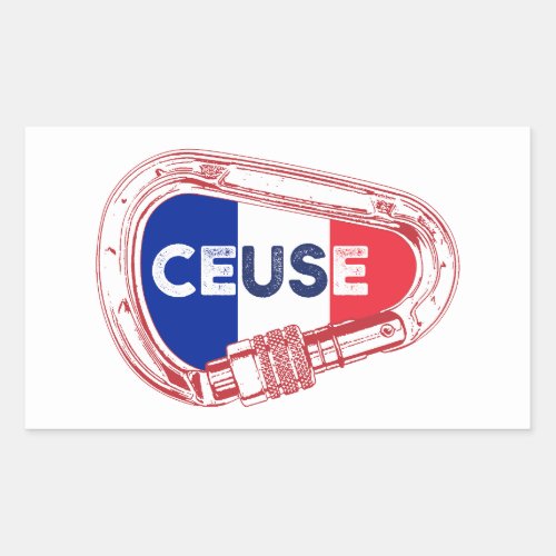 Ceuse France Rock Climbing Carabiner Rectangular Sticker