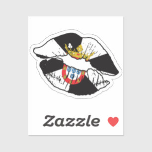 Ceuta Ceutan Lipstick Love Flag Sticker