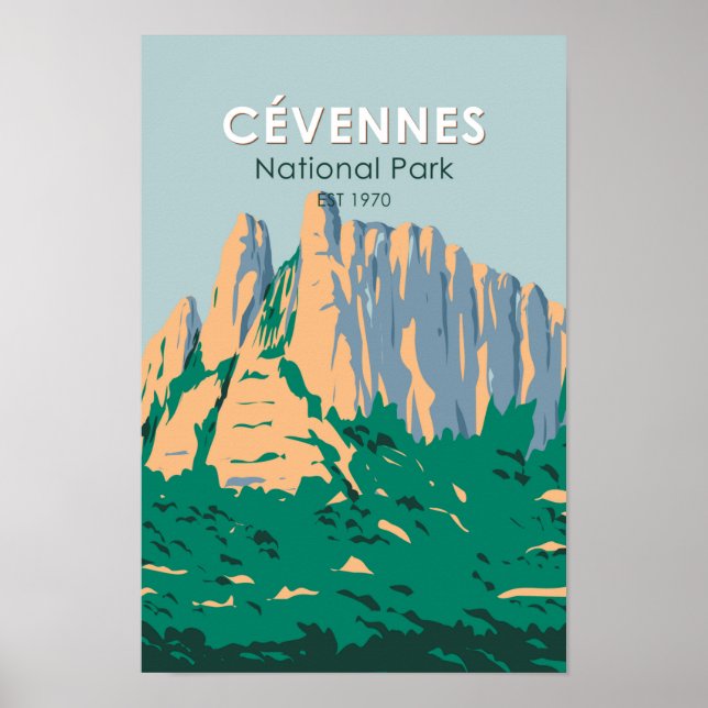 Cevennes National Park France Vintage Poster (Front)