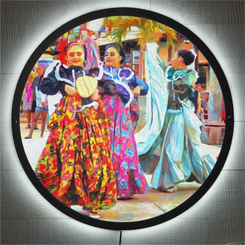 Ceviche Mexican Dancers 2549 Art Print LED