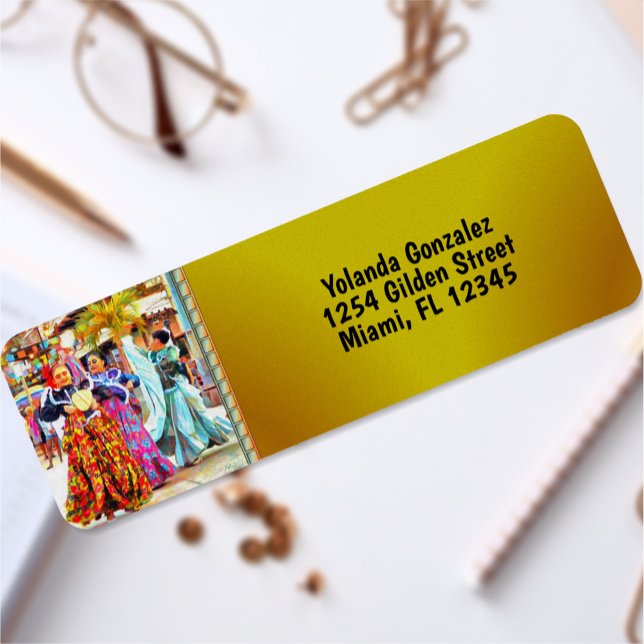 Ceviche Mexican Festival Dancers 2549 Address Label (Creator Uploaded)