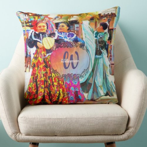 Ceviche Mexican Festival Dancers 2549 Throw Pillow