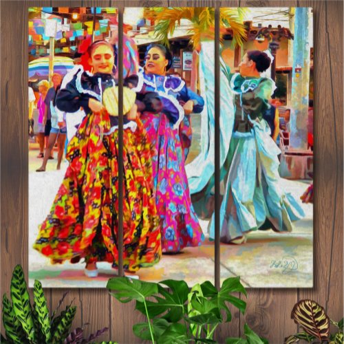 Ceviche Mexican Festival Dancers 2549 Triptych