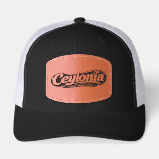 Ceylonia Vintage Leather Patch Trucker Hat