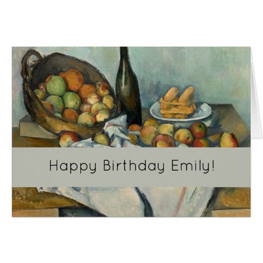 Cezanne Basket Apples Impressionism Art Cards (Front Horizontal)