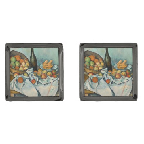 Cezanne Basket Apples Impressionism Art Cufflinks