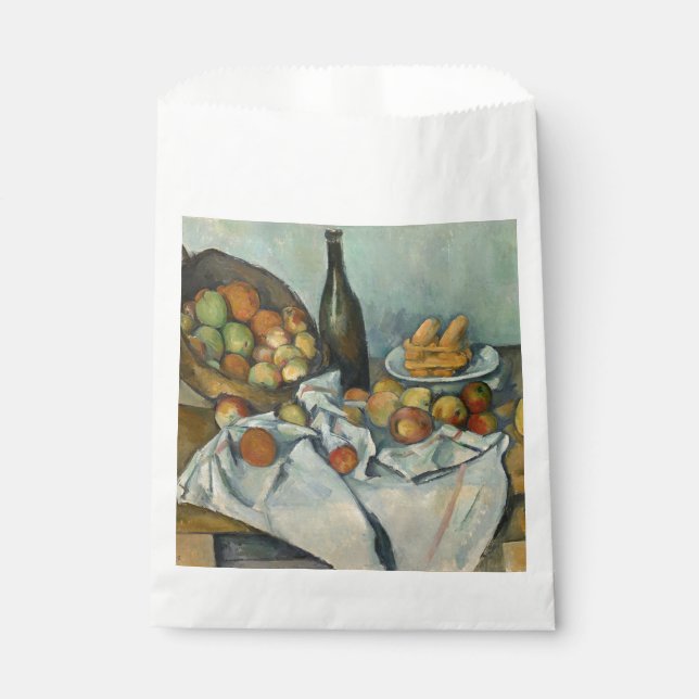 Cezanne Basket Apples Impressionism Art Favor Bag (Front)