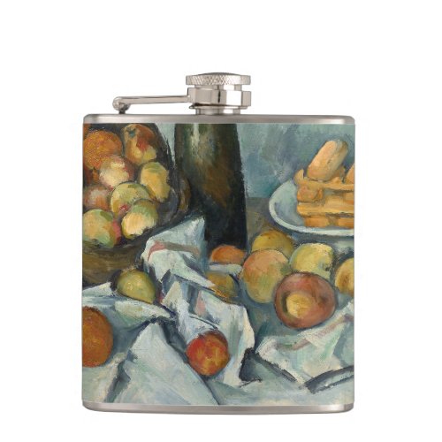 Cezanne Basket Apples Impressionism Art Flask