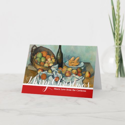 Cezanne Basket Apples Impressionism Art Holiday Card