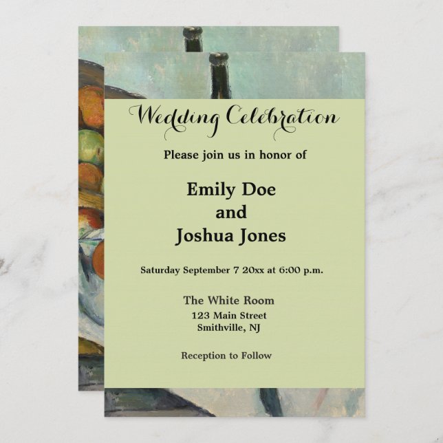 Cezanne Basket Apples Impressionism Art Invitation (Front/Back)