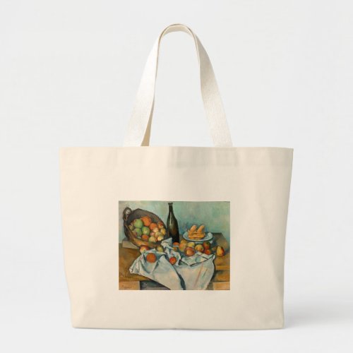 Cezanne Basket Apples Impressionism Art Large Tote Bag