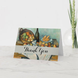 Cezanne Basket Apples Impressionism Art Letterpress Thank You Card