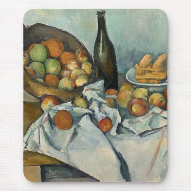 Cezanne Basket Apples Impressionism Art Mouse Pad (Front)
