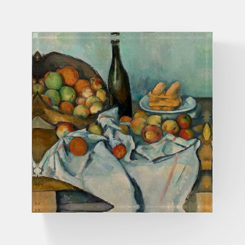 Cezanne Basket Apples Impressionism Art Paperweight