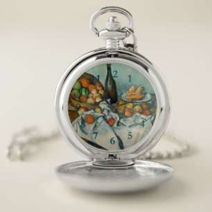 Cezanne Basket Apples Impressionism Art Pocket Watch