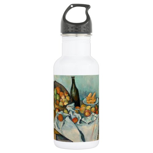 Cezanne Basket Apples Impressionism Art Stainless Steel Water Bottle