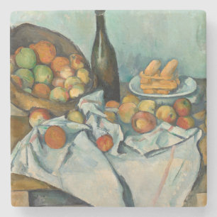 Cezanne Basket Apples Impressionism Art Stone Coaster