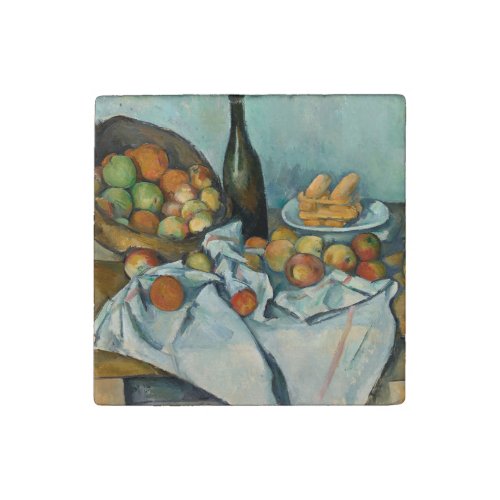 Cezanne Basket Apples Impressionism Art Stone Magnet