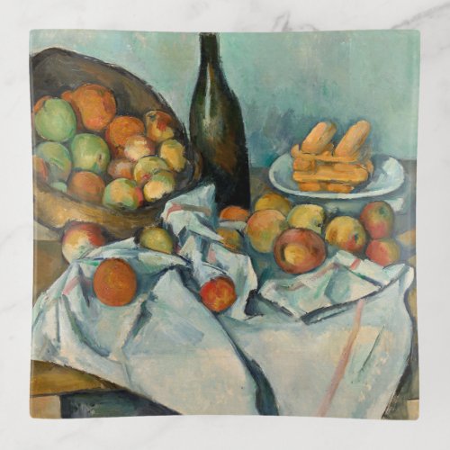 Cezanne Basket Apples Impressionism Art Trinket Tray
