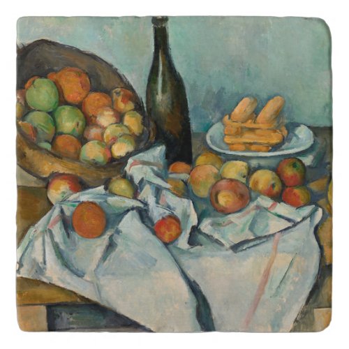 Cezanne Basket Apples Impressionism Art Trivet