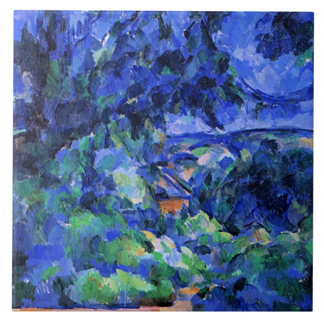 Cezanne - Blue Landscape Ceramic Tile (Front)