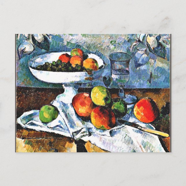 Cezanne - Compotier, Glass, Apples, Postcard (Front)