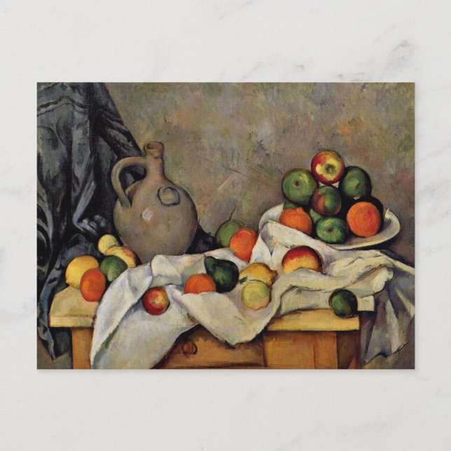 Cezanne - Curtain, Jug and Fruit Postcard (Front)